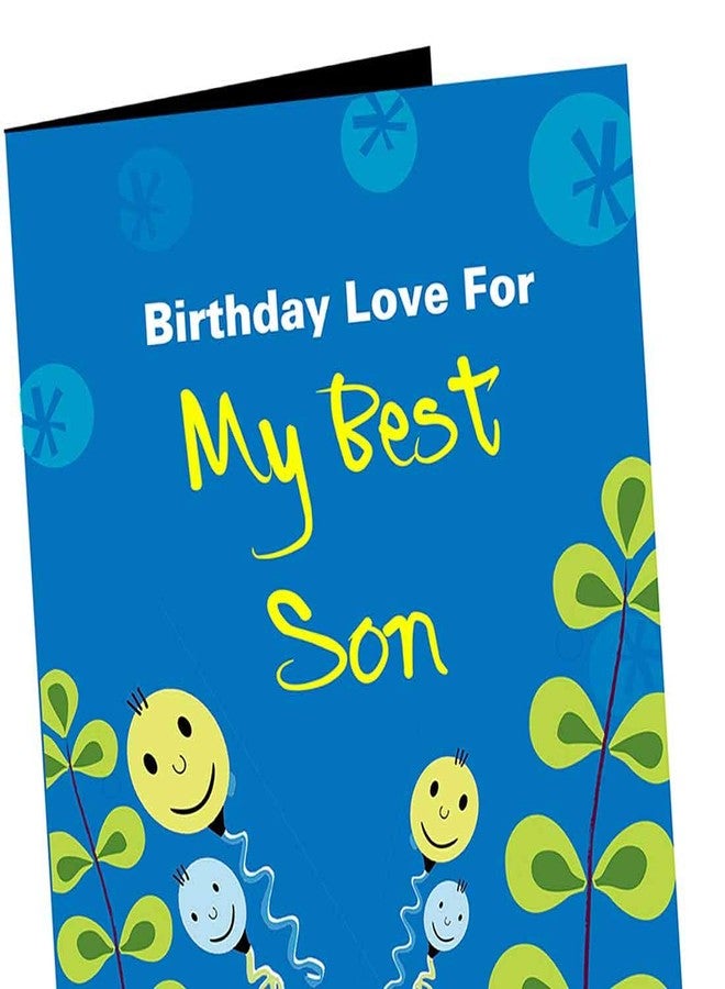 Alwaysgift to My Son on Your Happy Birthday Greeting Card and Golden Paper Rose Hamper - Multicolor (Design-1) - Image 4
